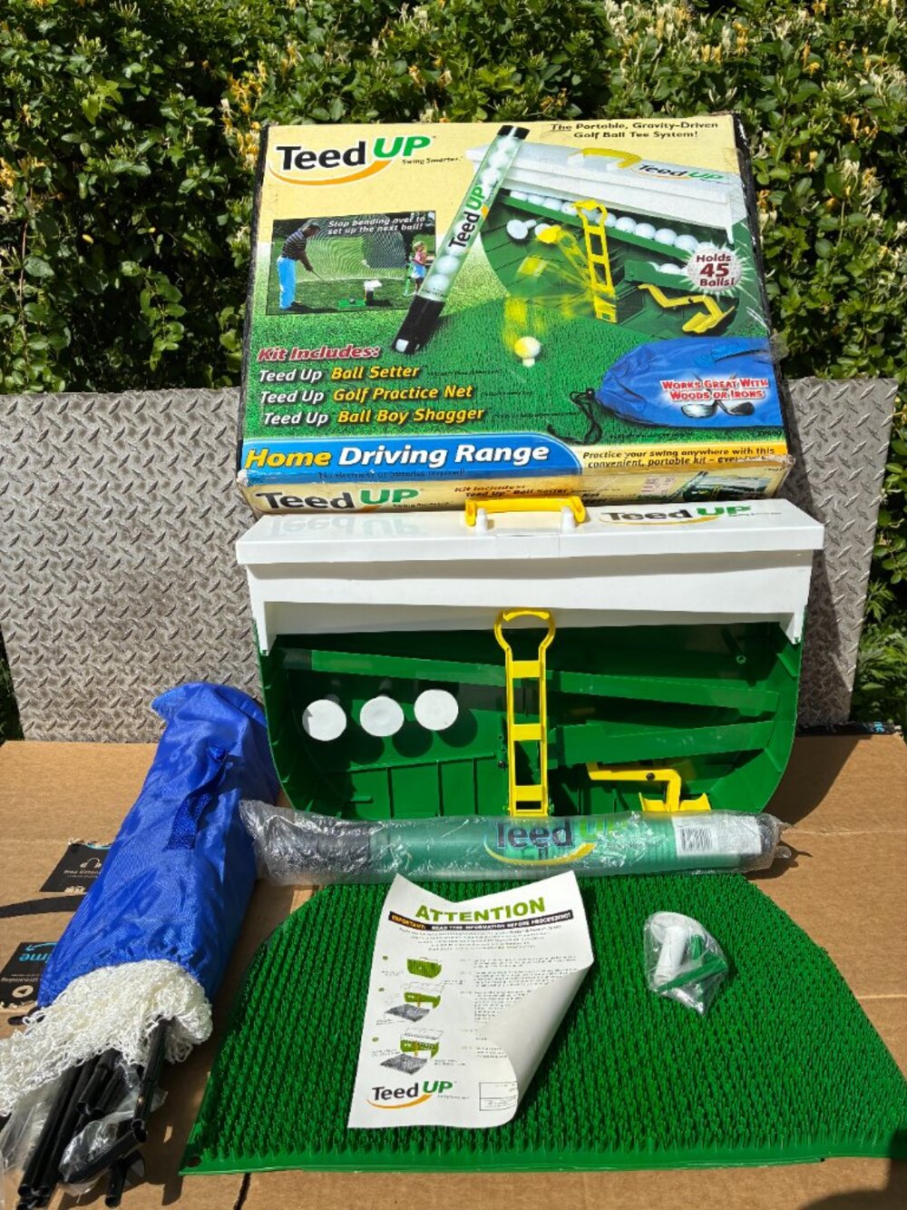 Golf Teed Up Home Driving Range with Gravity Feed Ball Tee Practice System